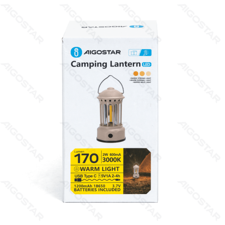 LED Stovyklavimo žibintas, USB įkrovimas