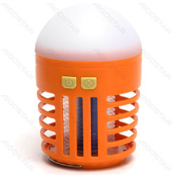 Uodų naikintuvas stovyklos lempa 200lm violetinė šviesa+baltos šviesos USB įkrovimas oranžinė