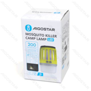 Uodų naikinimo stovyklos lempa 200lm violetinė šviesa+raudona šviesa+balta šviesa USB įkrovimas, žalia