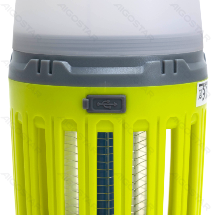 Uodų gaudyklė stovyklinei lempai 200lm, violetinė + raudona + balta šviesa, USB įkrovimas, žalia