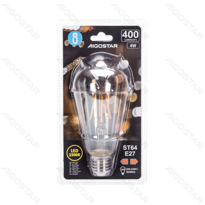 LED Filament Bulb (Amber) ST64 E27 4W