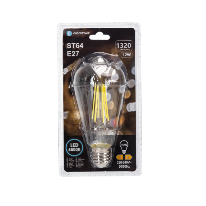 LED Filament Bulb (Clear) ST64 E27 12W