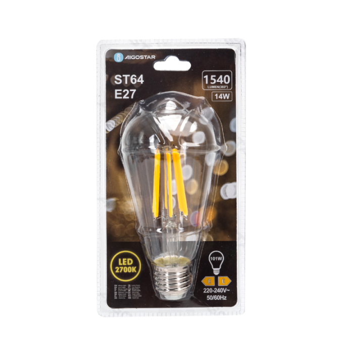 LED Filament Bulb (Clear) ST64 E27 14W