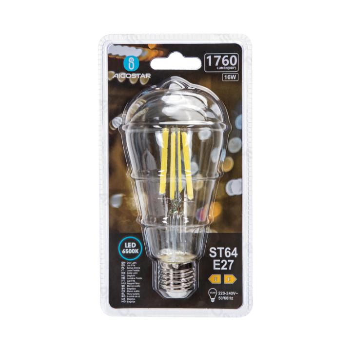LED Filament Bulb (Clear) ST64 E27 16W