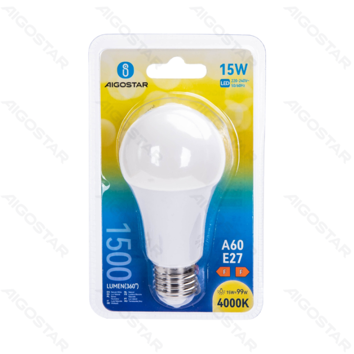 LED A60 Globe Bulb-E27-15W-4000K-1500lm
