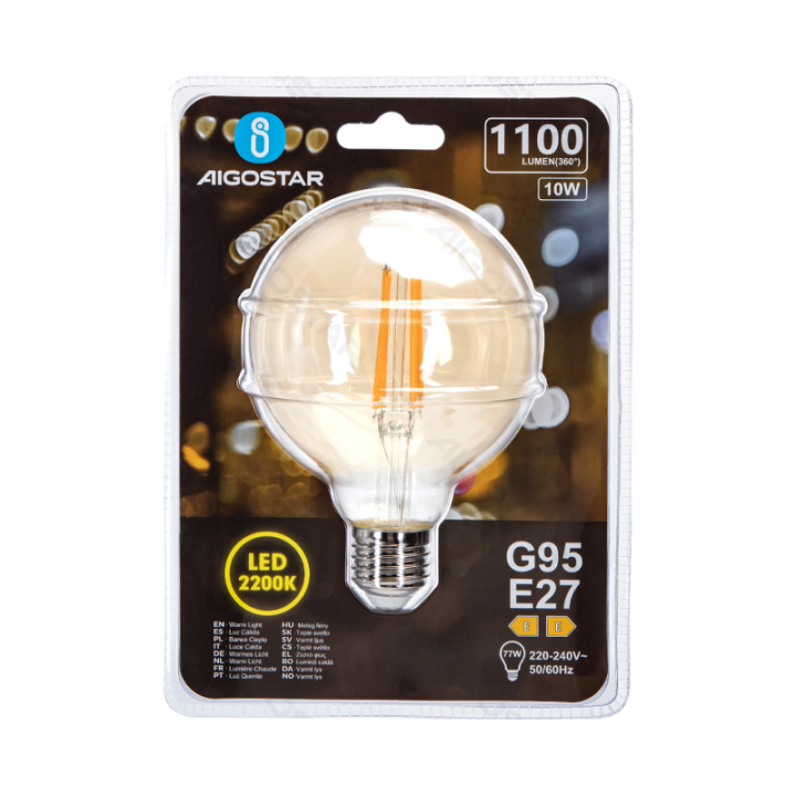 LED Filament Bulb (Amber) G95 E27 10W