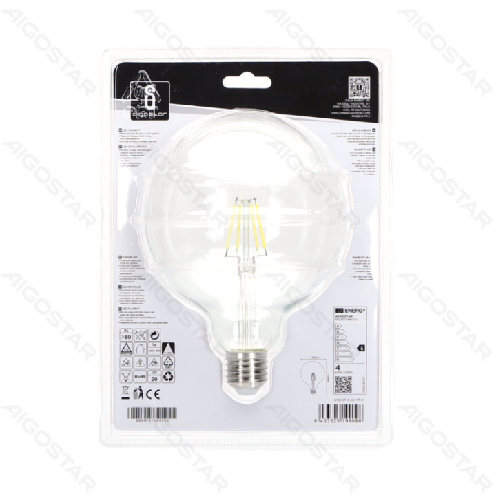 LED Filament Bulb (Clear) G125 E27 4W