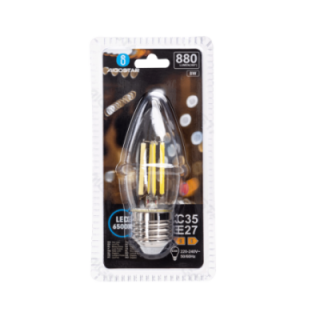 LED filamento lemputė C35 8W 6500K 880lm E27