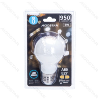 LED Siūlinė lemputė (Pieniška balta) A60 E27 8W