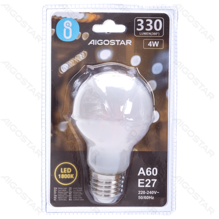 LED frosted lampshade filament bulb A60 E27 4W