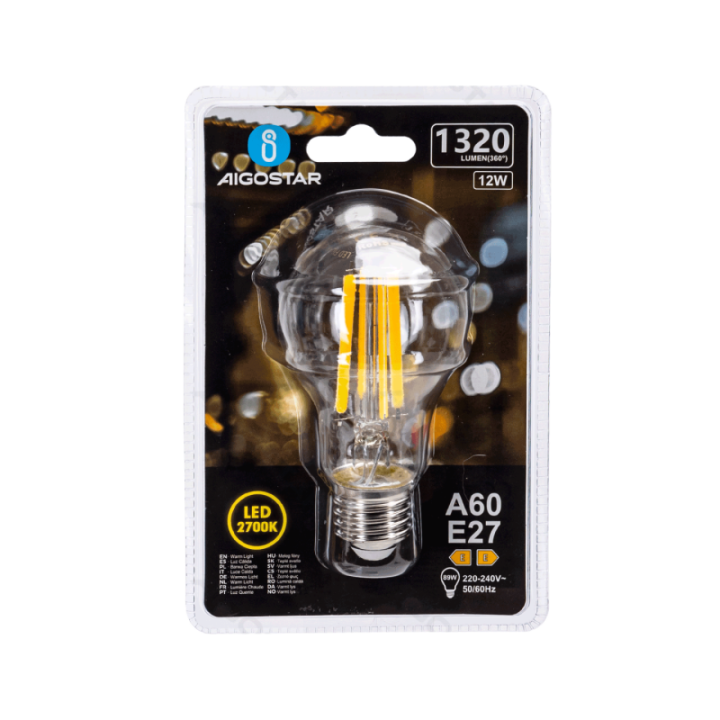 LED Filament Bulb (Clear) A60 E27 12W