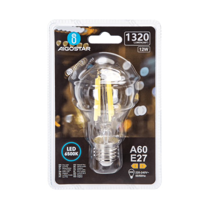 LED Filament Bulb (Clear) A60 E27 12W