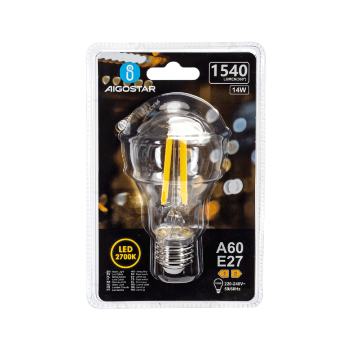 LED Filament Bulb (Clear) A60 E27 14W