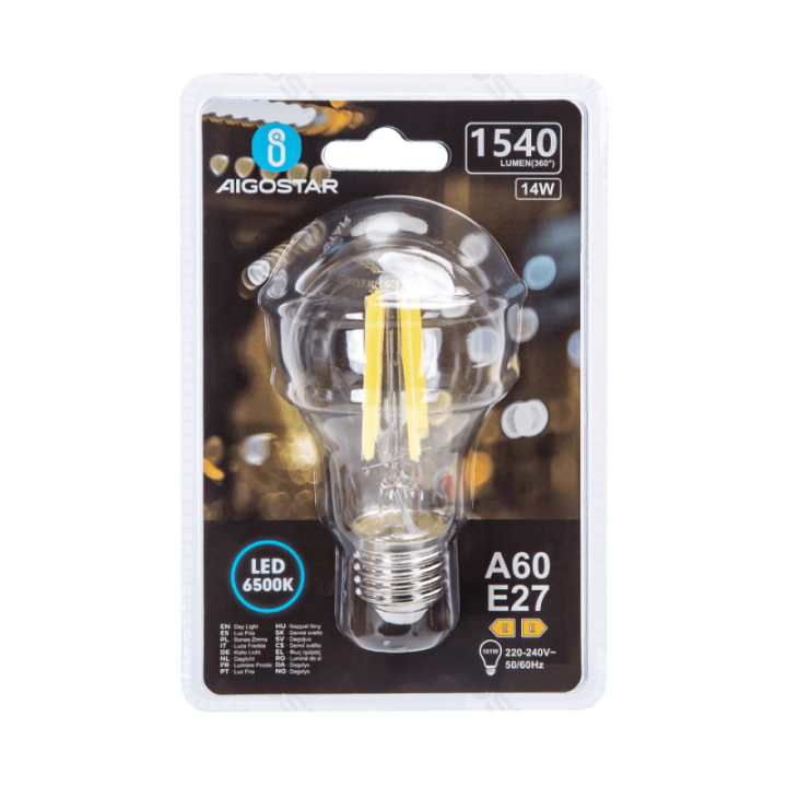LED Filament Bulb (Clear) A60 E27 14W