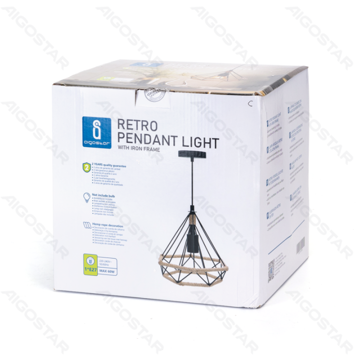 Iron Pendant Lamp (Without Light Source) Brown E27