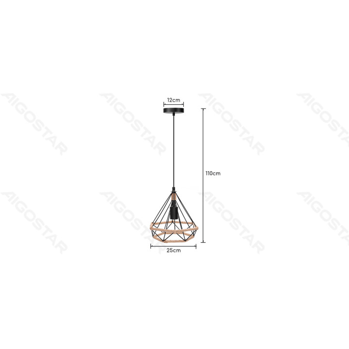 Iron Pendant Lamp (Without Light Source) Brown E27