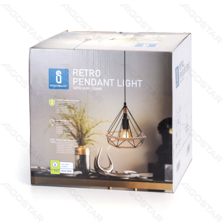 Iron Pendant Lamp (Without Light Source) Brown E27