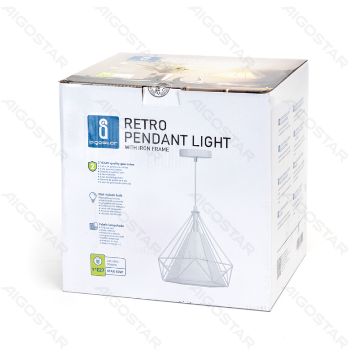 Iron Pendant Lamp (Without Light Source) White E27