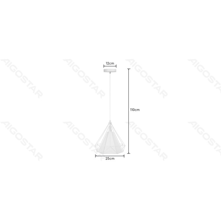 Geležinis pakabinamas šviestuvas (be šviesos šaltinio) Baltas E27