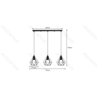 Iron Pendant Lamp (Without Light Source) E27x3