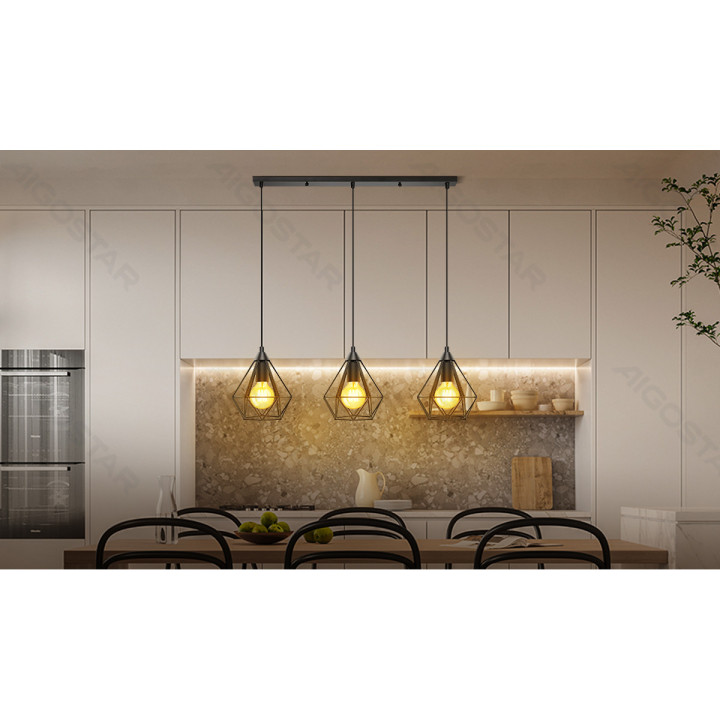 Geležinis pakabinamas šviestuvas E27x3 (be šviesos šaltinio)