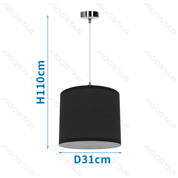 Audinio pakabinamas šviestuvas (be šviesos šaltinio) Juodas E27