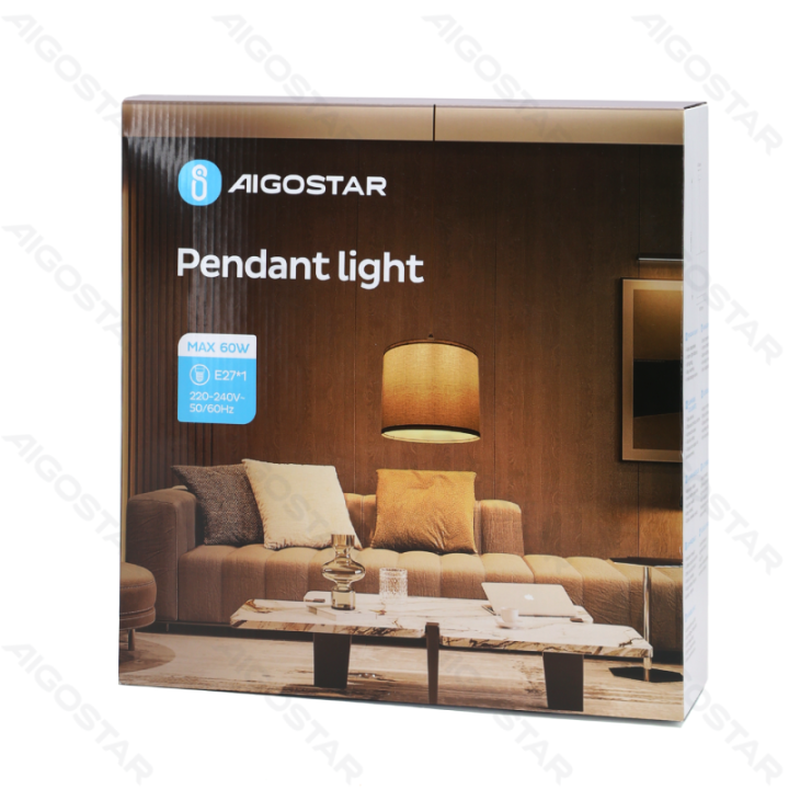 Audinio pakabinamas šviestuvas (be šviesos šaltinio) Juodas E27