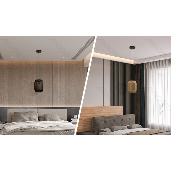 Pakabinamas šviestuvas su natūralia virve (be šviesos šaltinio) E27