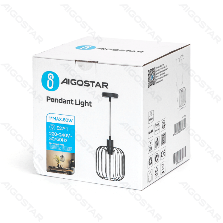 Geležinis pakabinamas šviestuvas (be šviesos šaltinio) E27