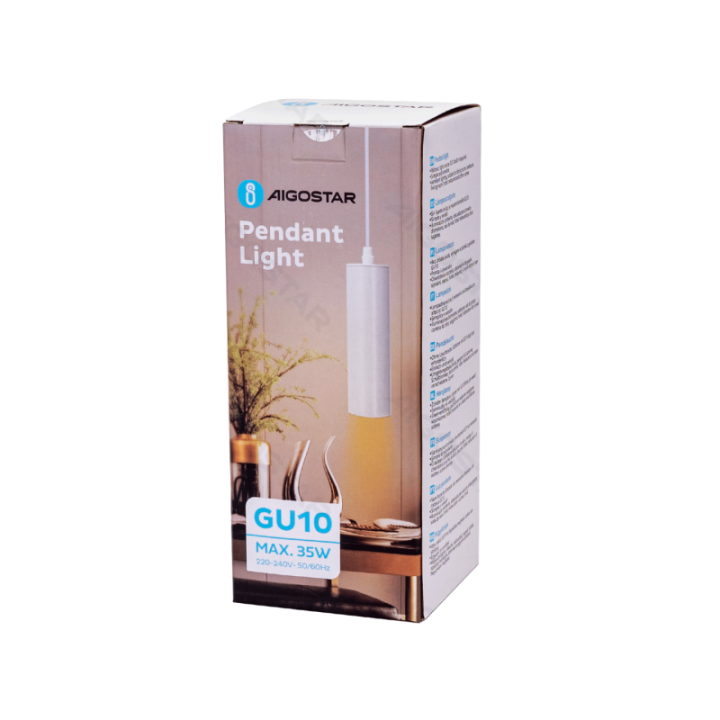 Geležinis pakabinamas šviestuvas baltas (be šviesos šaltinio) GU10