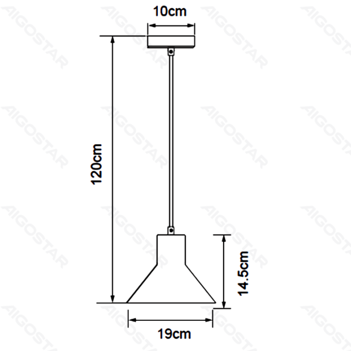 Geležinis pakabinamas šviestuvas juodas (be šviesos šaltinio) E27