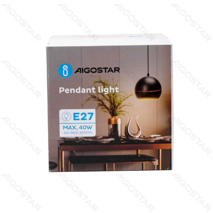 Geležinis pakabinamas šviestuvas juodas (be šviesos šaltinio) E27