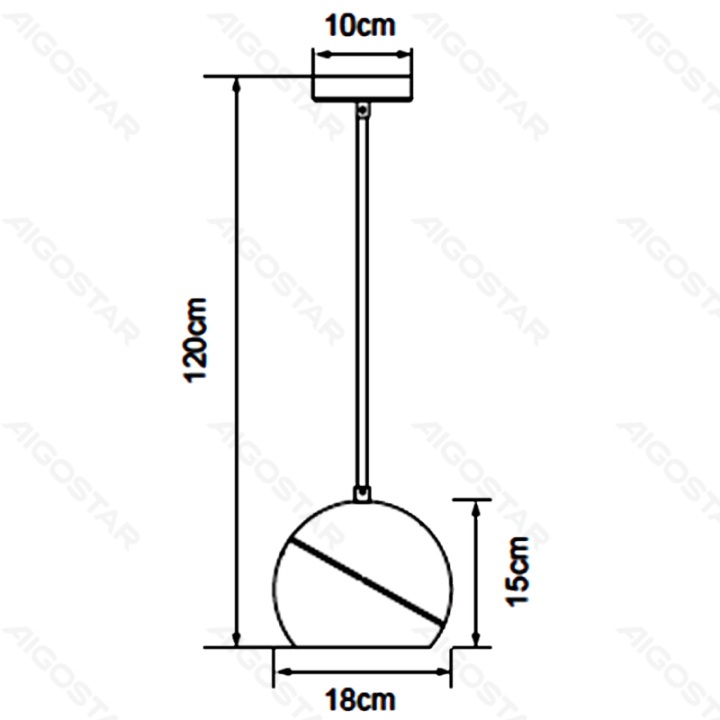 Iron pendant light black (without light source) E27