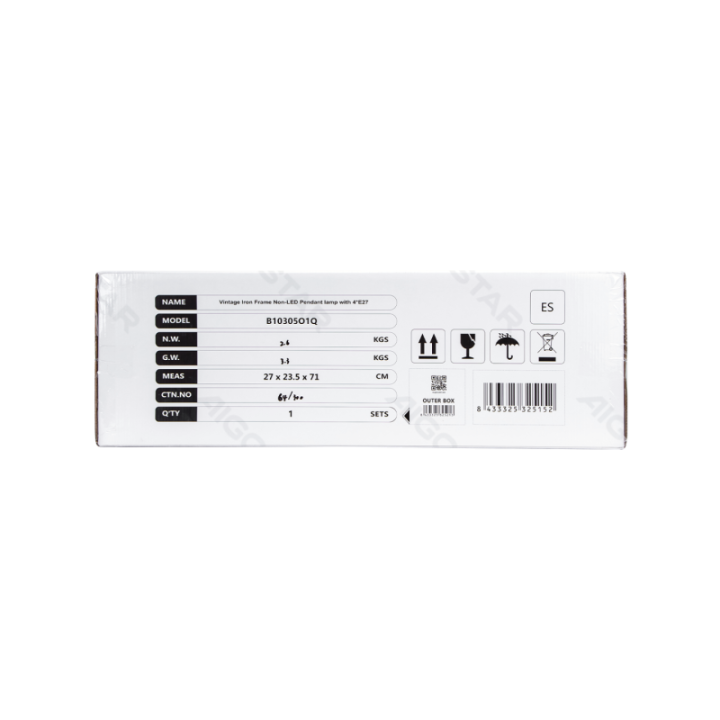 4-ių krypčių metalinis pakabinamas šviestuvas su reguliuojamu strypu, E27