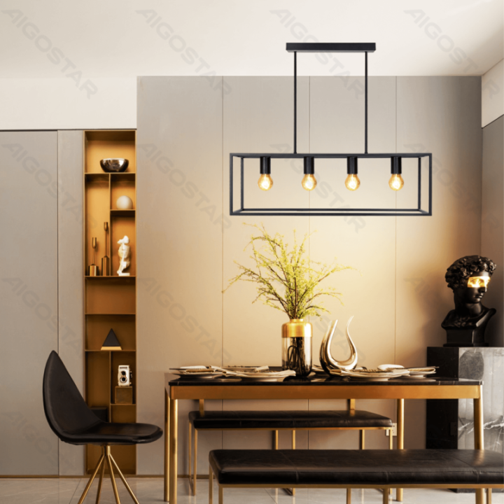 4-way Metal Pendant Light with Adjustable Rod, E27