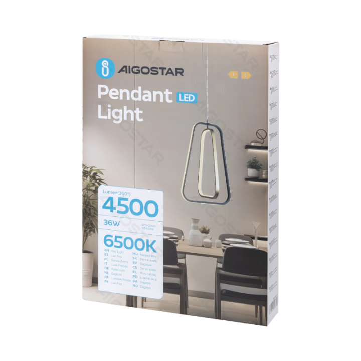 Aliuminio pakabinamas šviestuvas 36W 6500K