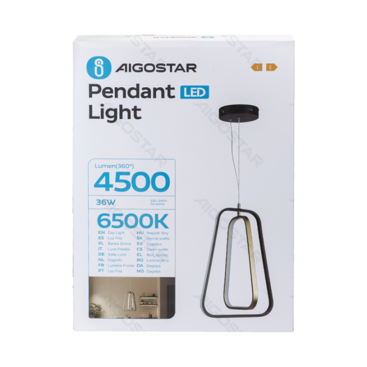 Aliuminio pakabinamas šviestuvas 36W 6500K