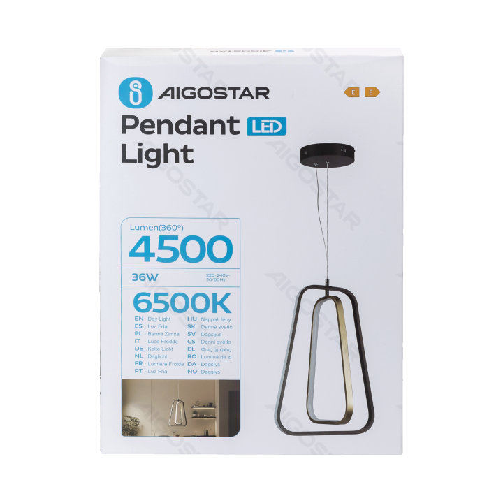 Aluminum pendant light 36W 6500K