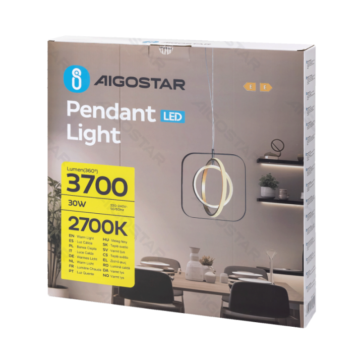 Aliuminio pakabinamas šviestuvas 30W 2700K