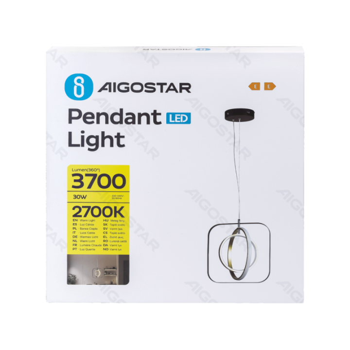 Aluminum pendant light 30W 2700K