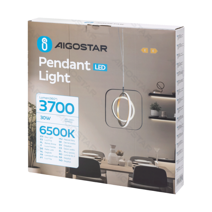 Aliuminis pakabinamas šviestuvas 30W 6500K