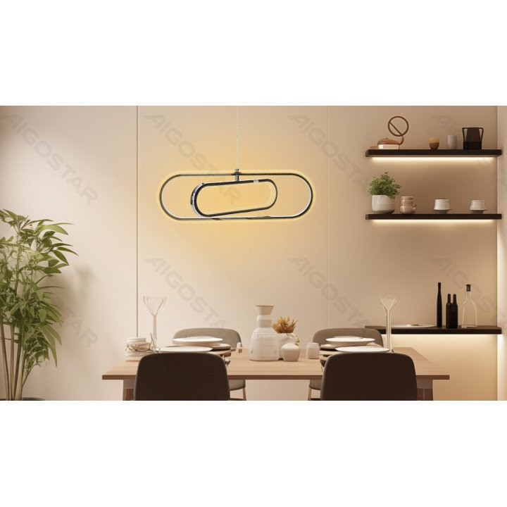 Metal and Silicone LED Pendant Light, 35W, 2700K