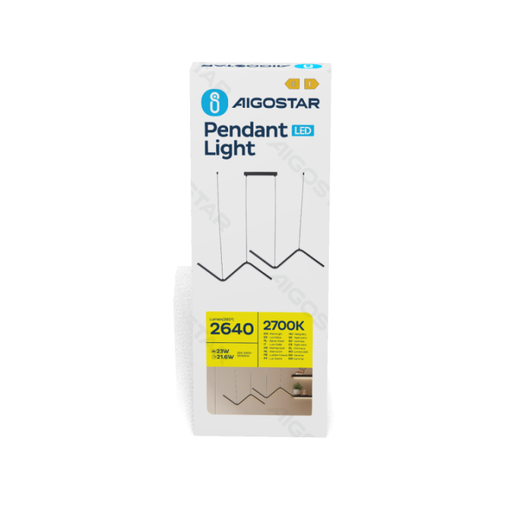 Metalo ir silikono LED pakabinamas šviestuvas, 23W, 2700K