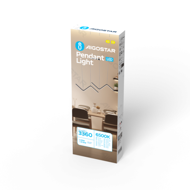 Metalo ir silikono LED pakabinamas šviestuvas, 23W, 6500K