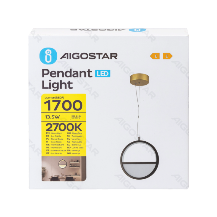 Aliuminio pakabinamas šviestuvas 13.5W 2700K