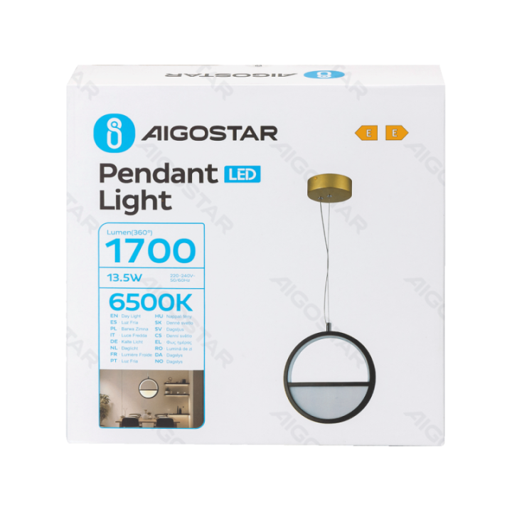 Aluminum pendant light 13.5W 6500K