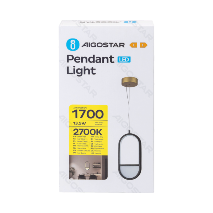 Aliuminio pakabinamas šviestuvas 13.5W 2700K