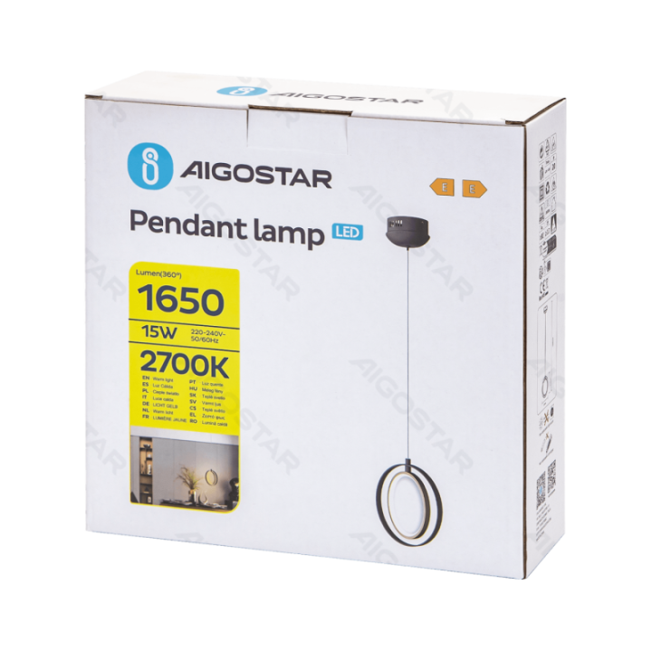 Pakabinamas šviestuvas 2700K Aliuminis & Silikonas