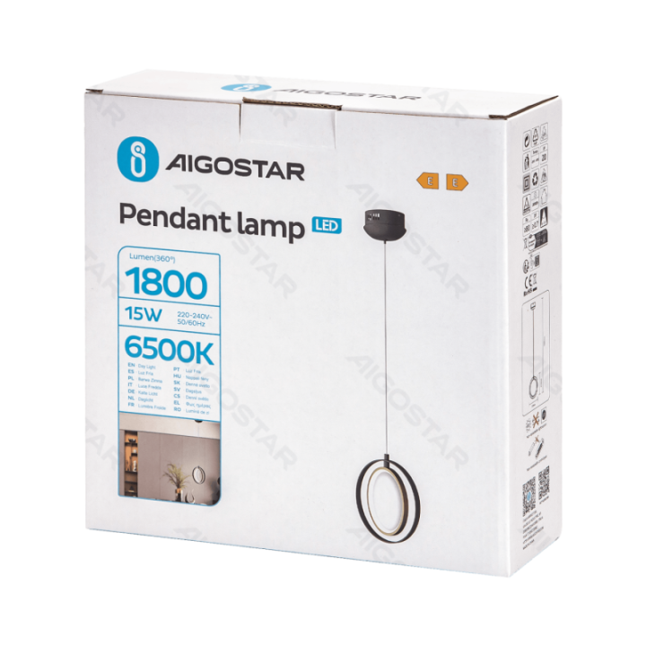 Pakabinamas šviestuvas 6500K Aliuminis & Silikonas