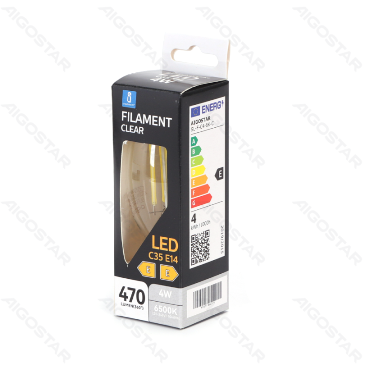 LED Filament Bulb (Clear) C35 E14 4W